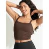 imageODODOS Womens Seamless Crop Cami Wide Scoop Neck Ribbed Soft Open Racerback Cropped TankBrunette