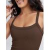 imageODODOS Womens Seamless Crop Cami Wide Scoop Neck Ribbed Soft Open Racerback Cropped TankBrunette
