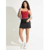 imageODODOS Womens Seamless Crop Cami Wide Scoop Neck Ribbed Soft Open Racerback Cropped TankFlame Scarlet