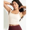 imageODODOS Womens Seamless Crop Cami Wide Scoop Neck Ribbed Soft Open Racerback Cropped TankIvory