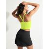 imageODODOS Womens Seamless Crop Cami Wide Scoop Neck Ribbed Soft Open Racerback Cropped TankNeon Green