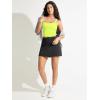 imageODODOS Womens Seamless Crop Cami Wide Scoop Neck Ribbed Soft Open Racerback Cropped TankNeon Green
