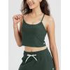 imageODODOS Womens Slim Racerback Cropped Tank  Stratum Tech Sports Bra Ultra Soft UPF 50 Cami Top with Builtin BraAspen Heather