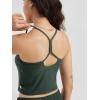 imageODODOS Womens Slim Racerback Cropped Tank  Stratum Tech Sports Bra Ultra Soft UPF 50 Cami Top with Builtin BraAspen Heather