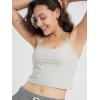 imageODODOS Womens Slim Racerback Cropped Tank  Stratum Tech Sports Bra Ultra Soft UPF 50 Cami Top with Builtin BraSalt Heather