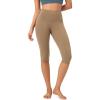 imageODODOS Buttery Soft Lounge Yoga Capris for Women 14quot  19quot  21quot High Waist Capri LeggingsLight Brown