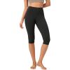 imageODODOS Buttery Soft Lounge Yoga Capris for Women 14quot  19quot  21quot High Waist Capri LeggingsOnyx Black Grey