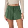 imageODODOS Modal Soft Lounge Shorts for Women Drawstring High Waist Casual Sleepwear Lightweight Cozy Pajama BottomDark Green Washed