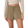 imageODODOS Modal Soft Lounge Shorts for Women Drawstring High Waist Casual Sleepwear Lightweight Cozy Pajama BottomLight Brown Washed