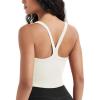 imageODODOS Womens Seamless Crop Cami Wide Scoop Neck Ribbed Soft Open Racerback Cropped TankMilk White