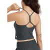 imageODODOS Womens Slim Racerback Cropped Tank  Stratum Tech Sports Bra Ultra Soft UPF 50 Cami Top with Builtin BraCharcoal Heather