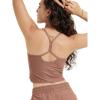 imageODODOS Womens Slim Racerback Cropped Tank  Stratum Tech Sports Bra Ultra Soft UPF 50 Cami Top with Builtin BraTamarind Heather