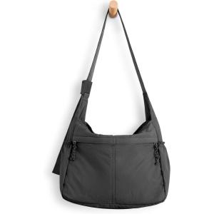imageODODOS 20L Crossbody Tote Bag Large Capacity Lightweight Hobo Shoulder Sling Bags for Gym Shopping Beach TravelClassic Black