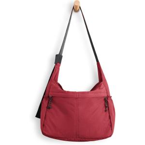 imageODODOS 20L Crossbody Tote Bag Large Capacity Lightweight Hobo Shoulder Sling Bags for Gym Shopping Beach TravelJester Red