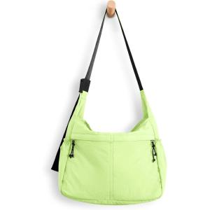 imageODODOS 20L Crossbody Tote Bag Large Capacity Lightweight Hobo Shoulder Sling Bags for Gym Shopping Beach TravelShadow Lime