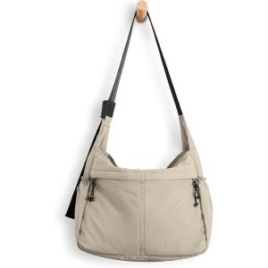 imageODODOS 20L Crossbody Tote Bag Large Capacity Lightweight Hobo Shoulder Sling Bags for Gym Shopping Beach TravelStone Gray