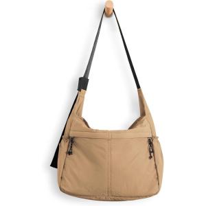 imageODODOS 20L Crossbody Tote Bag Large Capacity Lightweight Hobo Shoulder Sling Bags for Gym Shopping Beach TravelTaupe