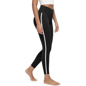 imageODODOS Buttery Soft Lounge Yoga Leggings for Women 23quot  25quot 28quot High Waist Yoga PantsPiping Black