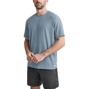 imageODODOS Mens Performance TShirt  Stratum Tech Tee Ultra Soft Moisture Wicking UPF 50 Fitness Shirts  The Ascent SeriesDusty Blue Heather