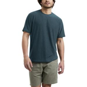 imageODODOS Mens Performance TShirt  Stratum Tech Tee Ultra Soft Moisture Wicking UPF 50 Fitness Shirts  The Ascent SeriesNavy Heather
