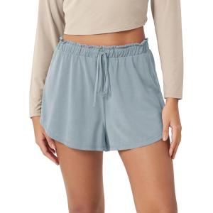 imageODODOS Modal Soft Lounge Shorts for Women Drawstring High Waist Casual Sleepwear Lightweight Cozy Pajama BottomBlue Fog Washed