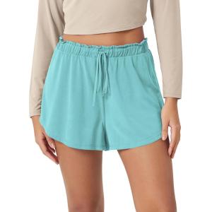 imageODODOS Modal Soft Lounge Shorts for Women Drawstring High Waist Casual Sleepwear Lightweight Cozy Pajama BottomBlue Radiance Washed
