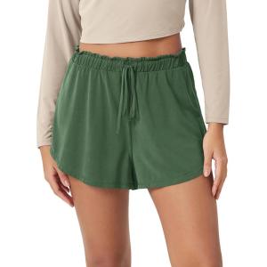imageODODOS Modal Soft Lounge Shorts for Women Drawstring High Waist Casual Sleepwear Lightweight Cozy Pajama BottomDark Green Washed