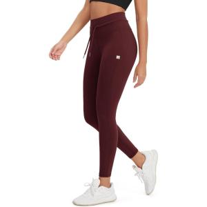 imageODODOS Womens Drawstring Tie Daily Leggings 25quot  28quot High Waist Workout Yoga PantsBurgundy