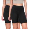 imageODODOS 2Pack High Waist Workout Shorts for Women Tummy Control Workout Gym Athletic Biker Shorts6quot  8quot Inseam1blackblack