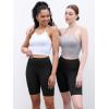 imageODODOS 2Pack High Waist Workout Shorts for Women Tummy Control Workout Gym Athletic Biker Shorts6quot  8quot Inseam1blackblack