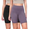 imageODODOS 2Pack High Waist Workout Shorts for Women Tummy Control Workout Gym Athletic Biker Shorts6quot  8quot InseamBlackash Violet
