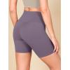 imageODODOS 2Pack High Waist Workout Shorts for Women Tummy Control Workout Gym Athletic Biker Shorts6quot  8quot InseamBlackash Violet
