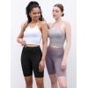 imageODODOS 2Pack High Waist Workout Shorts for Women Tummy Control Workout Gym Athletic Biker Shorts6quot  8quot InseamBlackash Violet