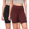imageODODOS 2Pack High Waist Workout Shorts for Women Tummy Control Workout Gym Athletic Biker Shorts6quot  8quot InseamBlackburgundy
