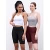 imageODODOS 2Pack High Waist Workout Shorts for Women Tummy Control Workout Gym Athletic Biker Shorts6quot  8quot InseamBlackburgundy