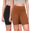 imageODODOS 2Pack High Waist Workout Shorts for Women Tummy Control Workout Gym Athletic Biker Shorts6quot  8quot InseamBlackcaramel