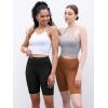 imageODODOS 2Pack High Waist Workout Shorts for Women Tummy Control Workout Gym Athletic Biker Shorts6quot  8quot InseamBlackcaramel