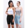 imageODODOS 2Pack High Waist Workout Shorts for Women Tummy Control Workout Gym Athletic Biker Shorts6quot  8quot InseamBlackchambray