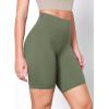 imageODODOS 2Pack High Waist Workout Shorts for Women Tummy Control Workout Gym Athletic Biker Shorts6quot  8quot InseamBlackdark Olive