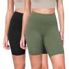imageODODOS 2Pack High Waist Workout Shorts for Women Tummy Control Workout Gym Athletic Biker Shorts6quot  8quot InseamBlackdark Olive