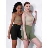 imageODODOS 2Pack High Waist Workout Shorts for Women Tummy Control Workout Gym Athletic Biker Shorts6quot  8quot InseamBlackdark Olive