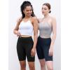 imageODODOS 2Pack High Waist Workout Shorts for Women Tummy Control Workout Gym Athletic Biker Shorts6quot  8quot InseamBlackdeep Navy