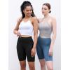 imageODODOS 2Pack High Waist Workout Shorts for Women Tummy Control Workout Gym Athletic Biker Shorts6quot  8quot InseamBlackink Blue