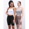 imageODODOS 2Pack High Waist Workout Shorts for Women Tummy Control Workout Gym Athletic Biker Shorts6quot  8quot InseamBlackpurple Taupe
