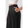 imageODODOS Chiffon Flowy Pleated Wide Leg Pants for Women Lightweight High Waist Trouser with Pockets2729quot 31quot InseamBlack