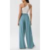 imageODODOS Chiffon Flowy Pleated Wide Leg Pants for Women Lightweight High Waist Trouser with Pockets2729quot 31quot InseamBrittany Blue