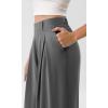 imageODODOS Chiffon Flowy Pleated Wide Leg Pants for Women Lightweight High Waist Trouser with Pockets2729quot 31quot InseamCharcoal