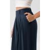 imageODODOS Chiffon Flowy Pleated Wide Leg Pants for Women Lightweight High Waist Trouser with Pockets2729quot 31quot InseamDark Blue