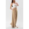 imageODODOS Chiffon Flowy Pleated Wide Leg Pants for Women Lightweight High Waist Trouser with Pockets2729quot 31quot InseamDesert