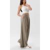 imageODODOS Chiffon Flowy Pleated Wide Leg Pants for Women Lightweight High Waist Trouser with Pockets2729quot 31quot InseamDune